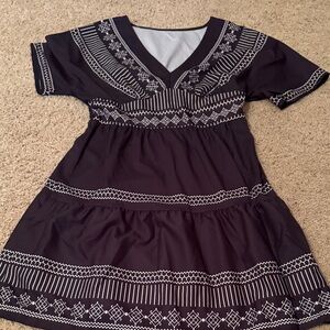 Black and White Patterned Dress